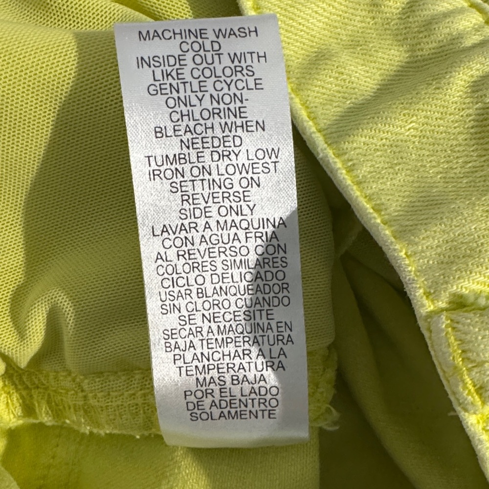 Democracy Women’s Lime Yellow High Rise Cropped Cuffed Jeans Size 2 - Picture 12 of 14